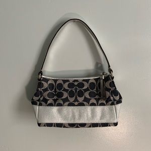 Jean & silver Coach handbag